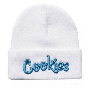 GIRLS COOKIES ORIGINAL MINT EMBROIDERED KNIT BEANIE (White w/Blue)